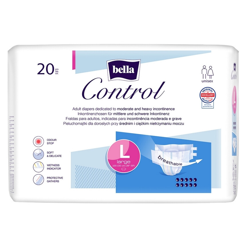 BELLA Control plenkové kalhotky L 20 kusů, poškozený obal