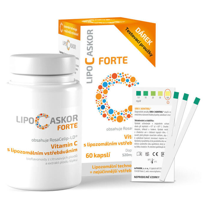 LIPO C ASKOR Forte vitamin C 520 mg 60 kapslí, poškozený obal