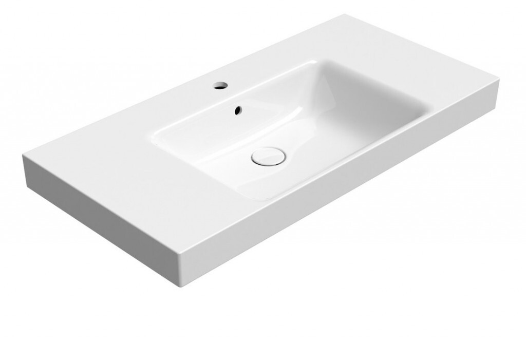 GSI NUBES keramické umyvadlo 100x50cm, s odkládacími plochami, bílá ExtraGlaze 9651111