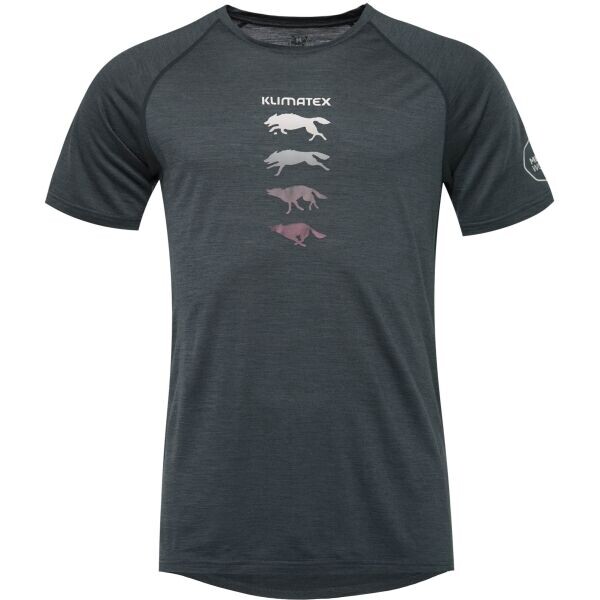 Klimatex HURON MERINO Pánské MERINO BLEND triko, tmavě šedá, velikost