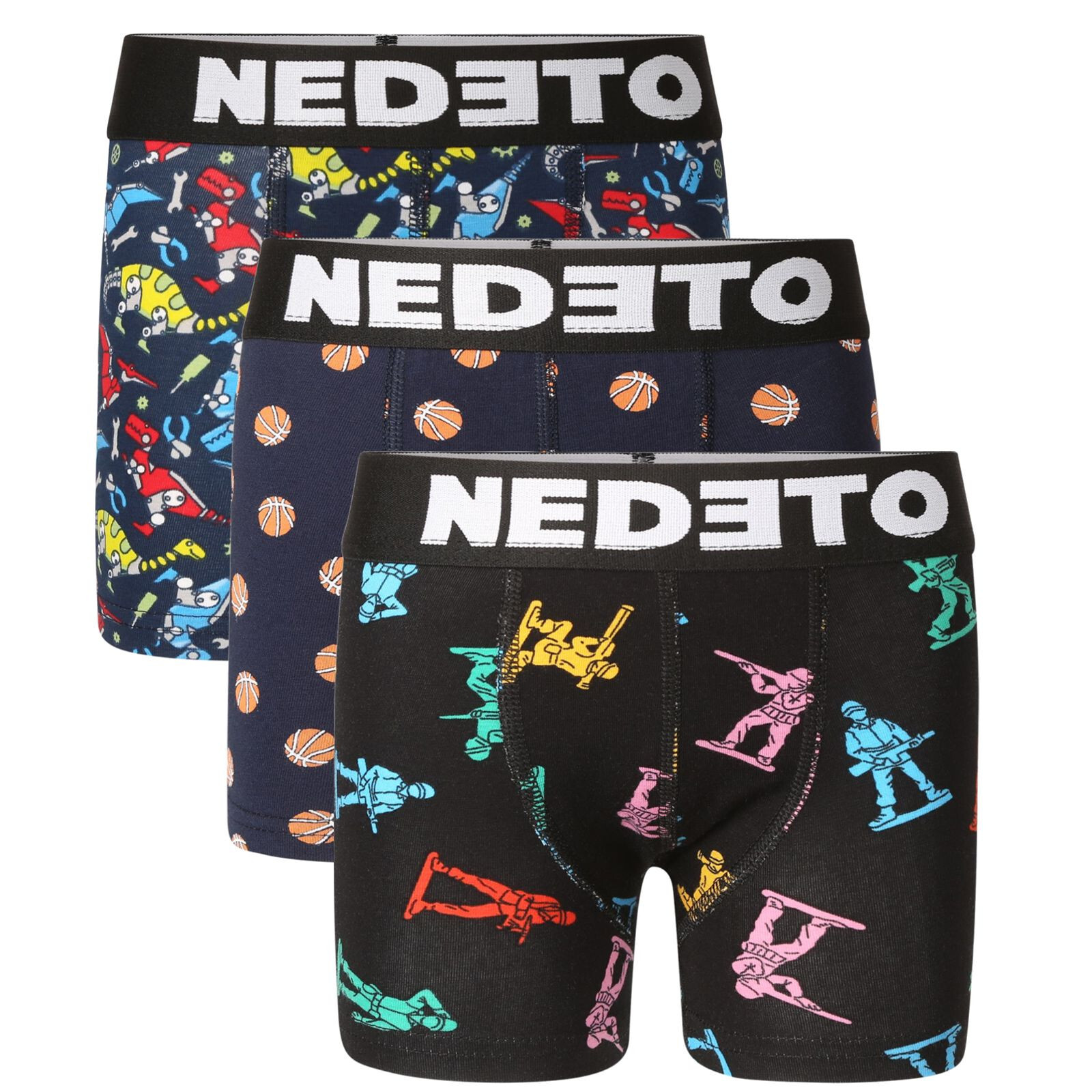 3PACK dětské boxerky Nedeto vícebarevné (3NBDV5) 6-8 let, trenky / trenýrky