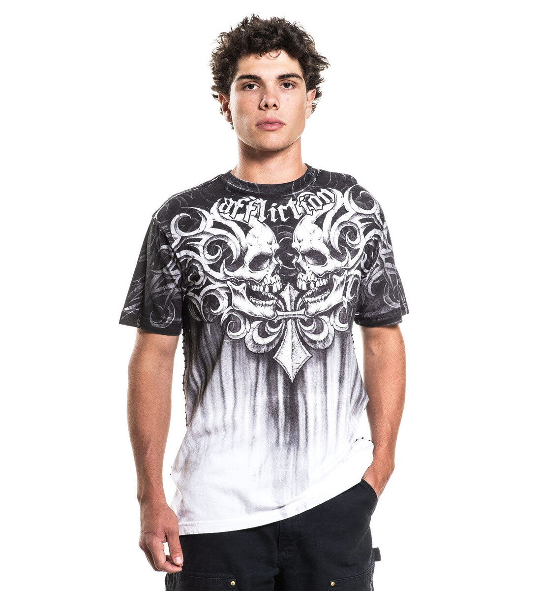 tričko hardcore pánské - LEGION REBORN - AFFLICTION - A29235-WH M