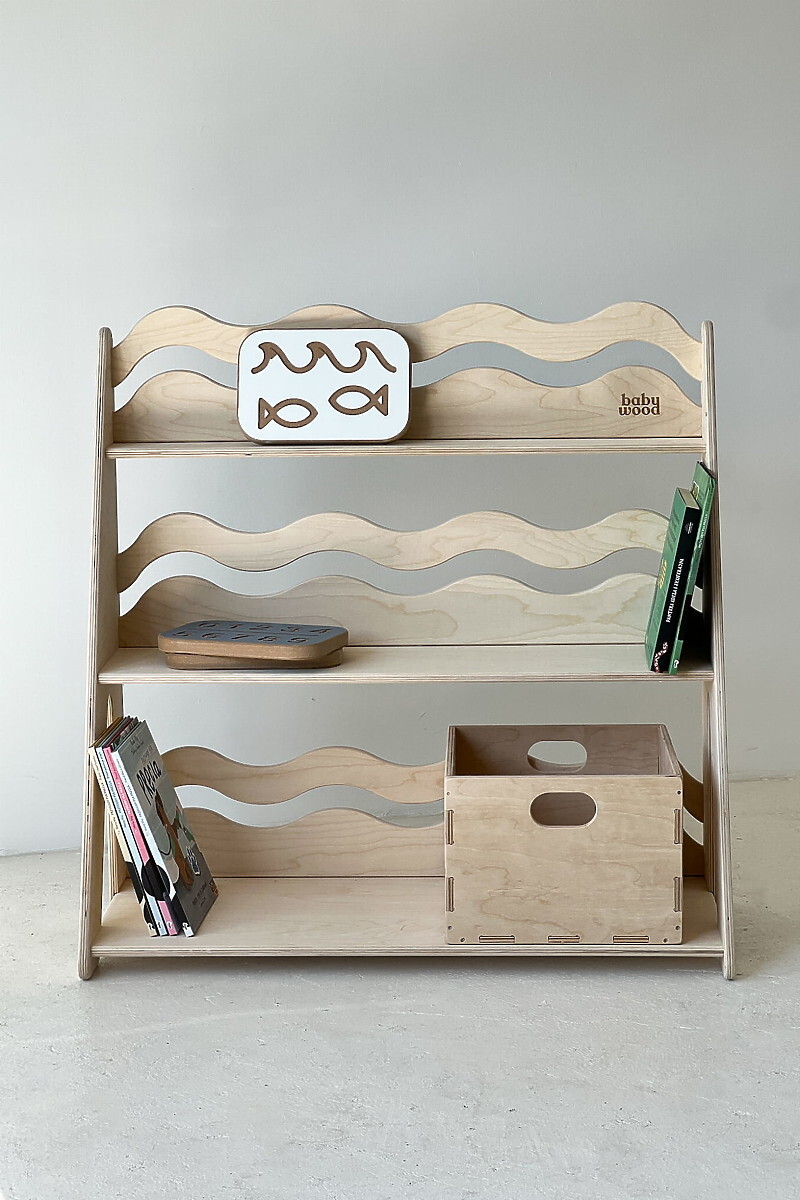 Ourbaby Bookshelf WAVE M natural