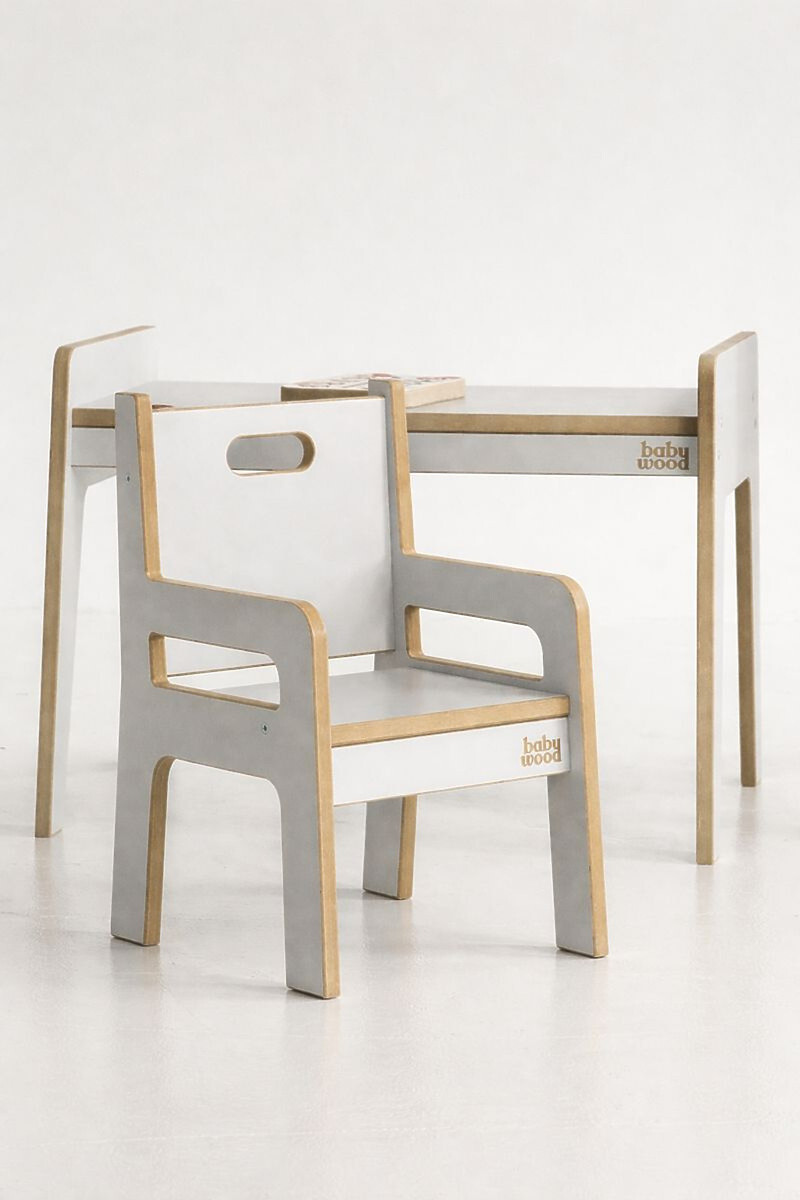 Ourbaby dětský stůl se židlemi Child table + chair S/M white 47373
