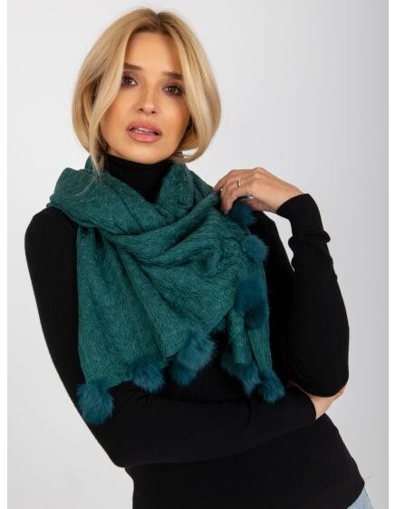 Dámská šála s bambulkami HAILEE modrá