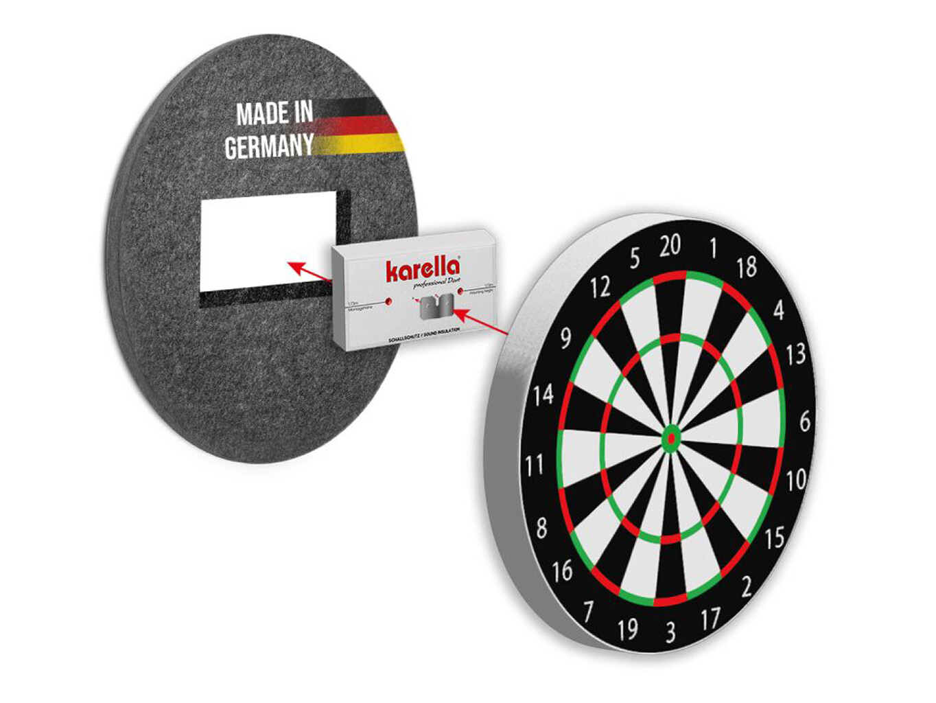 Zvuková izolace Karella pro sisalové terče Ø45 cm