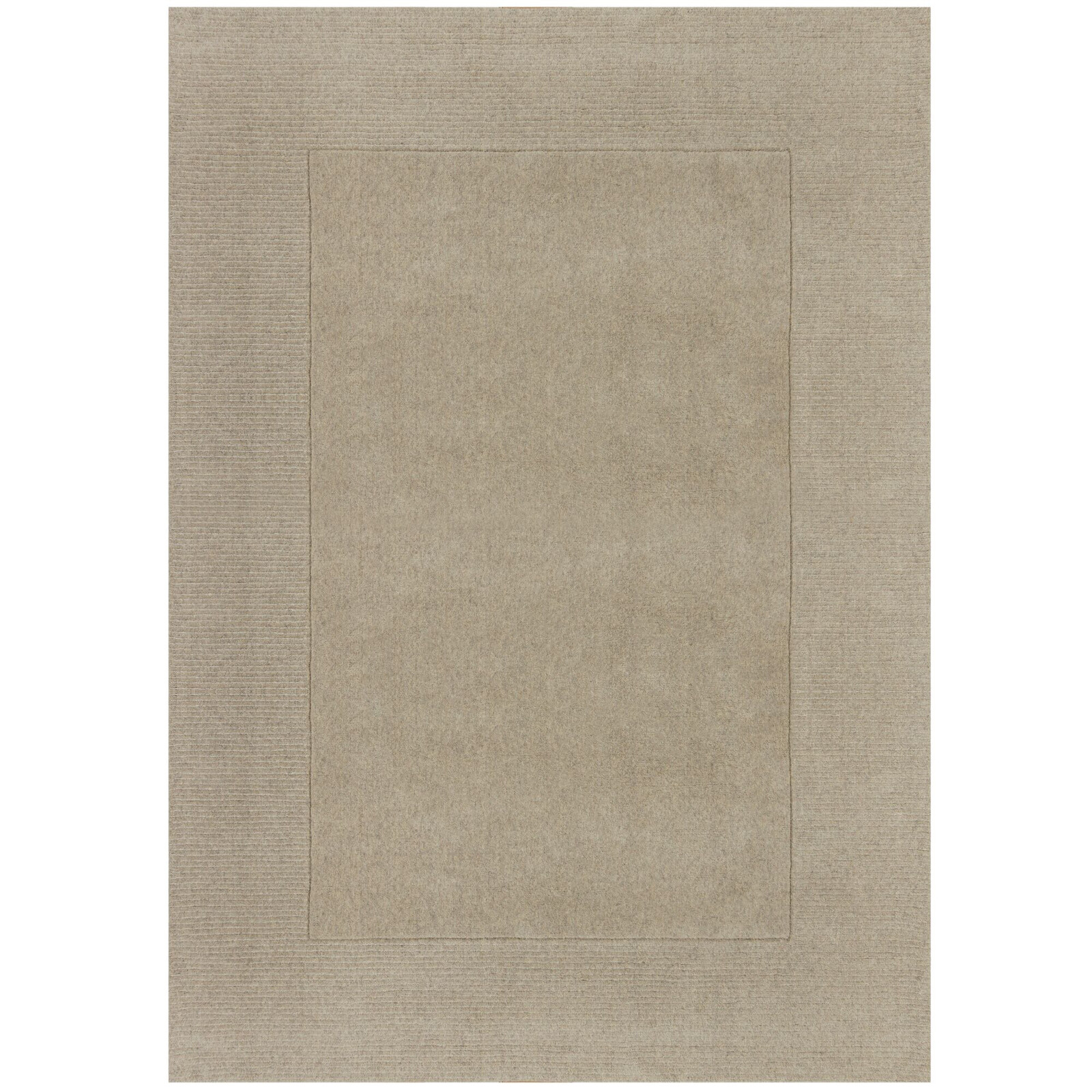 Kusový ručně tkaný koberec Tuscany Textured Wool Border Natural, 120x170, béžová, ložnice, Flair Rugs