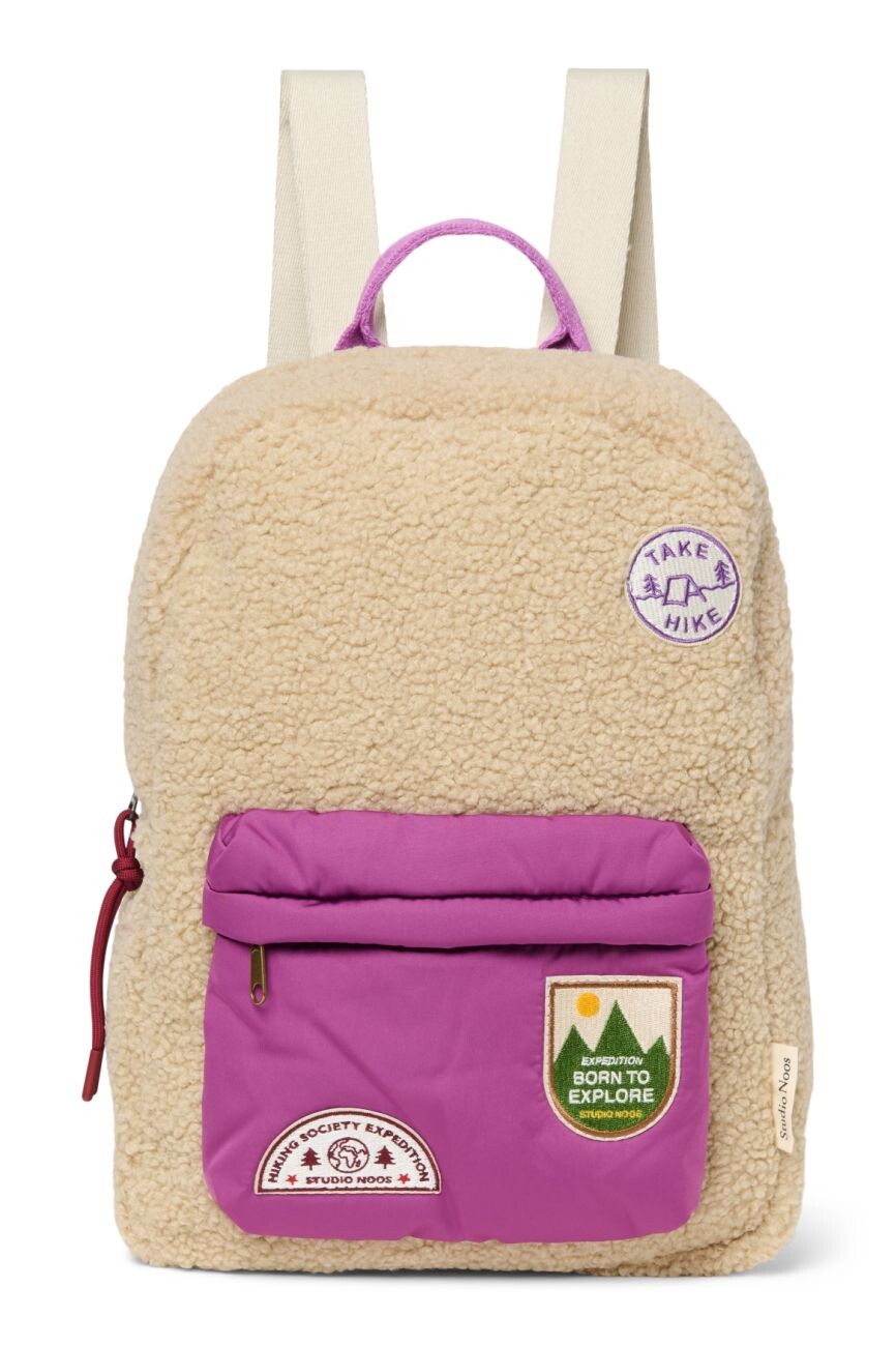 STUDIO NOOS Teddy Midi Backpack - batůžek l Ecru/Purple