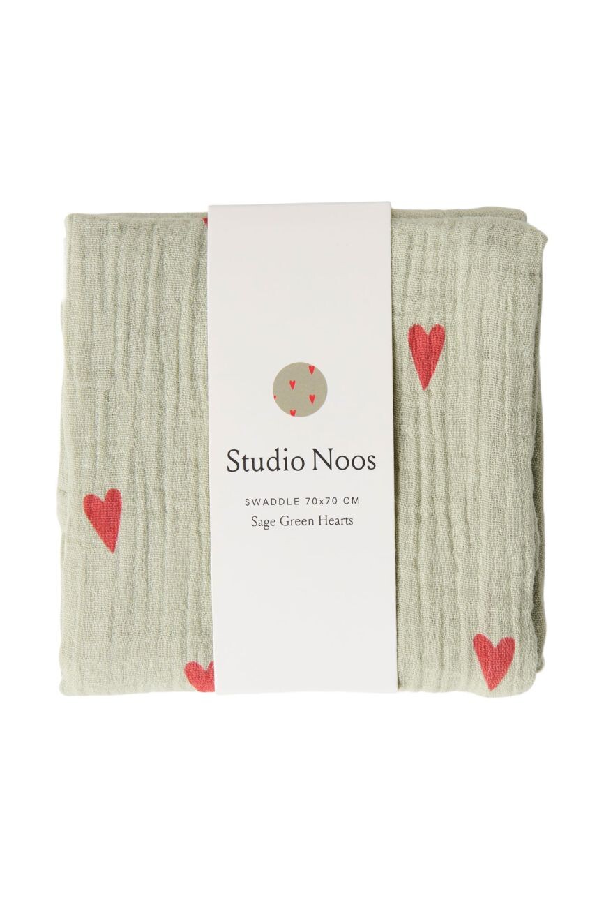 STUDIO NOOS SWADDLE ZAVINOVAČKA Print Medium | Green Hearts