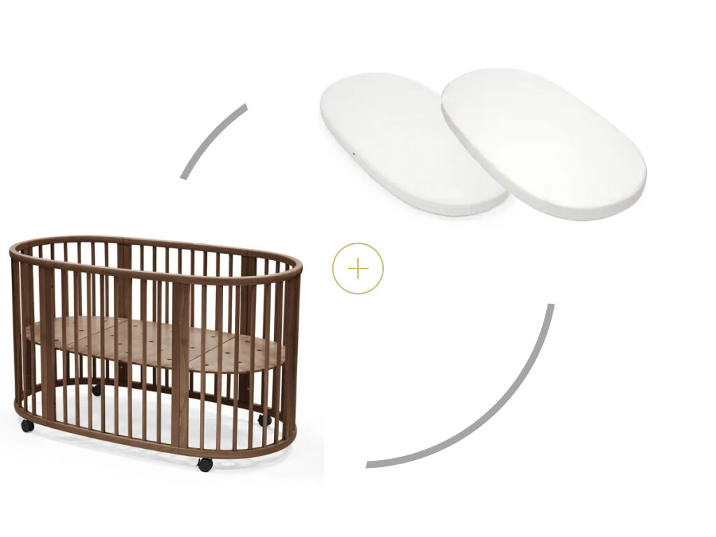Stokke Postýlka Sleepi™ V3, Warm Brown + prostěradlo + matrace