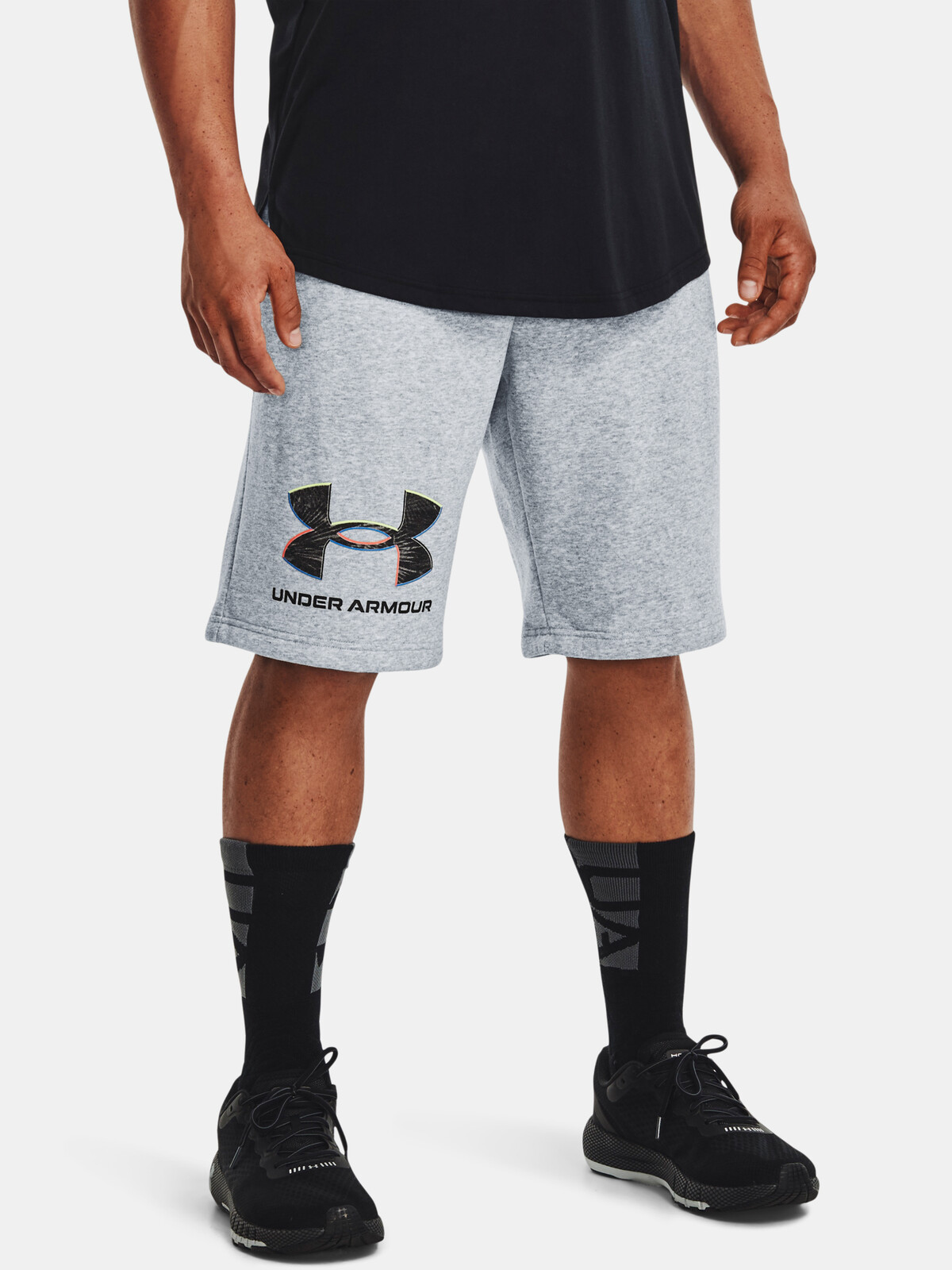 Under Armour Kraťasy UA Rival Flc Graphic Short-GRY - Pánské