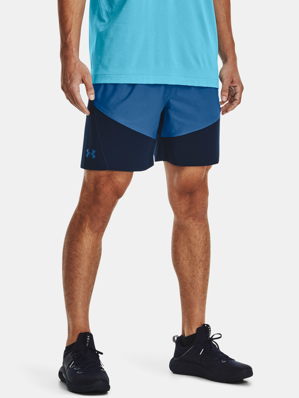 Under Armour Kraťasy UA Knit Woven Hybrid Shorts-BLU - Pánské
