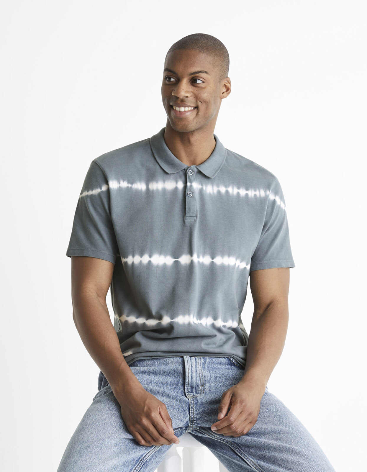 Celio Batikované polo tričko piké - Pánské