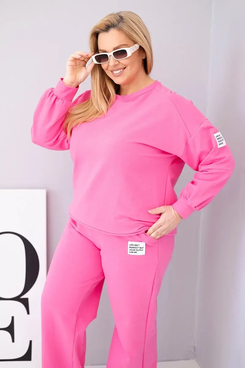 Kesi Włoski Plus Size dámský set s volnou mikinou a kalhotami