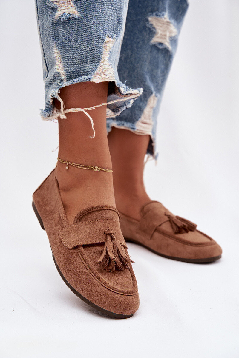 Dámské mokasíny s třásněmi hnědé Marilisse