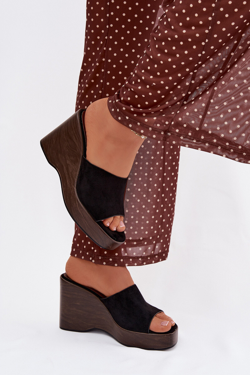 Dámské platformové pantofle Ravelia černé