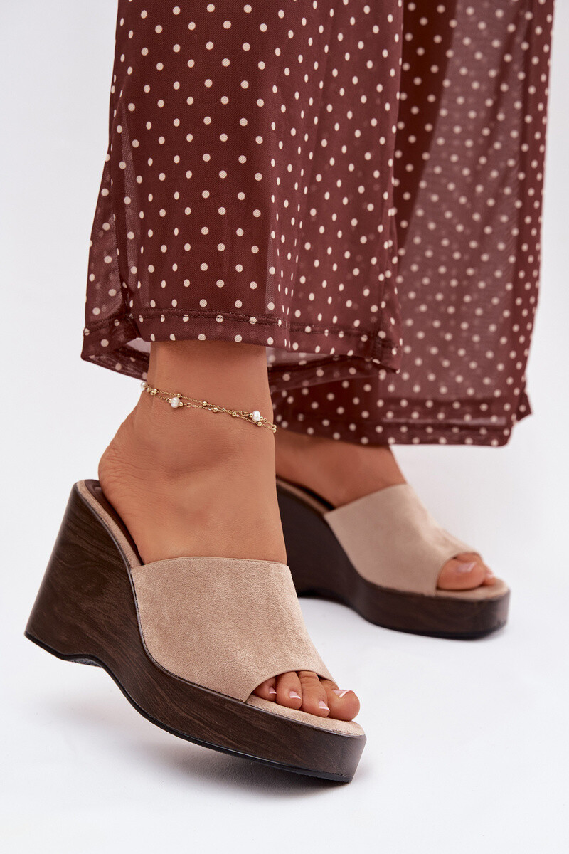 Dámské sandály na platformě Boto Beżowe Ravelia