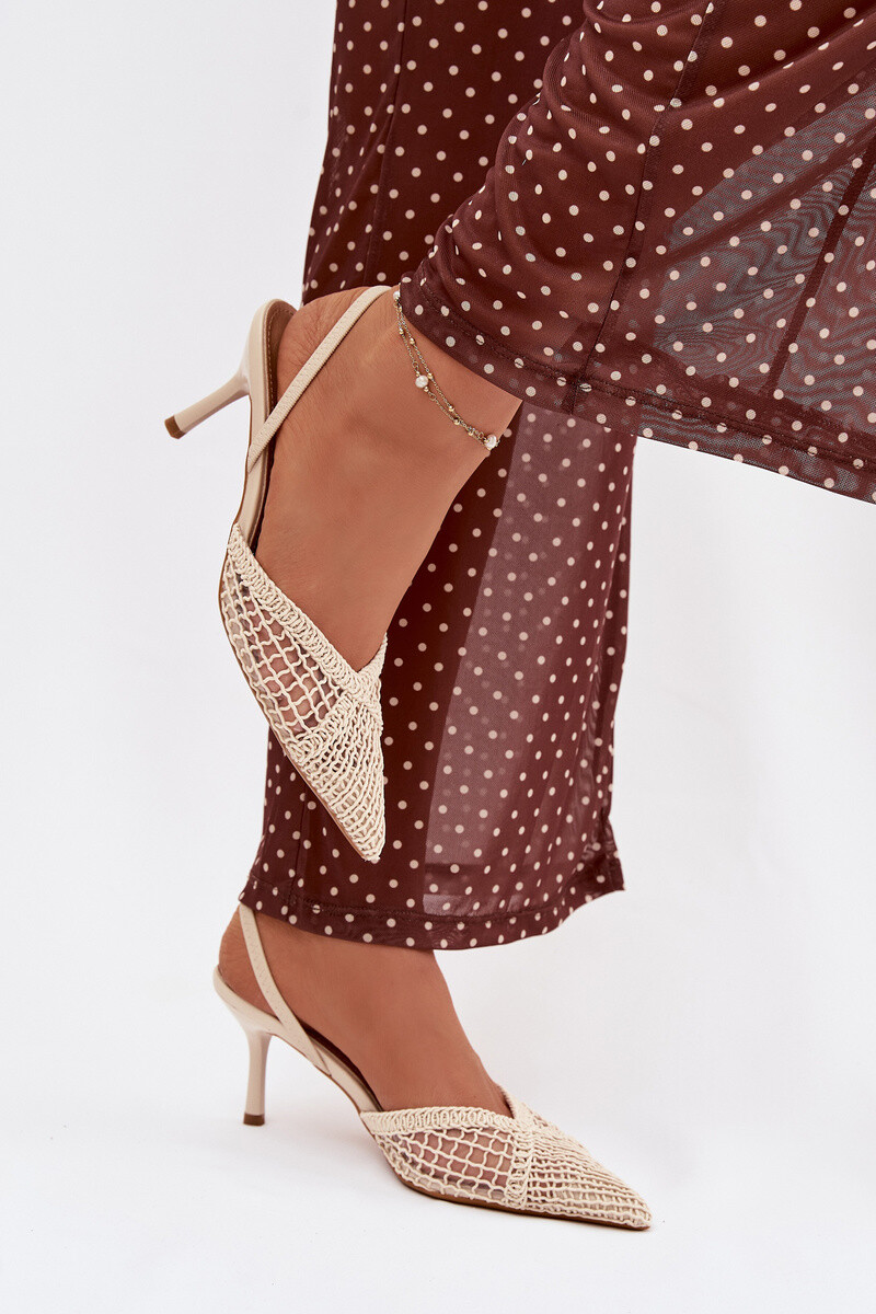 Boto pletené sandály na jehlovém podpatku