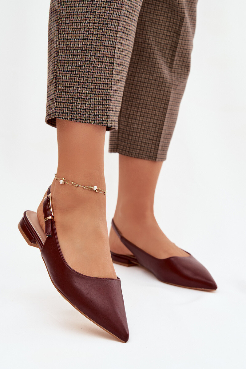Boto Iverelle bordó baleríny se zlatou přezkou