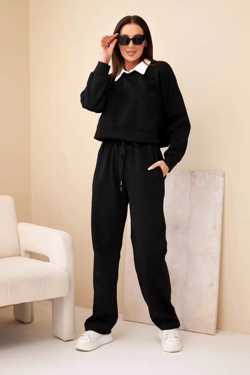 Dámská souprava Kesi s límcem a rovnými kalhotami