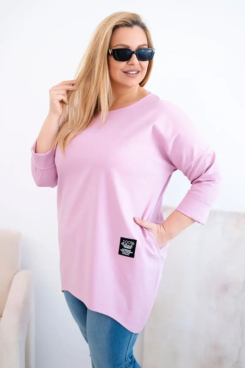 Plus size halenka s dlouhým zadním dílem