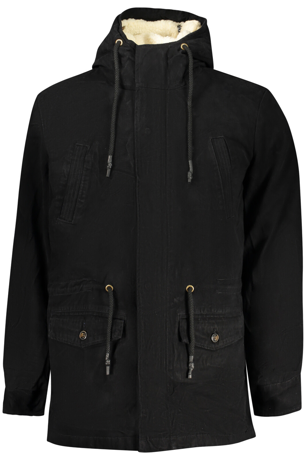 Černá pánská parka s kapucí