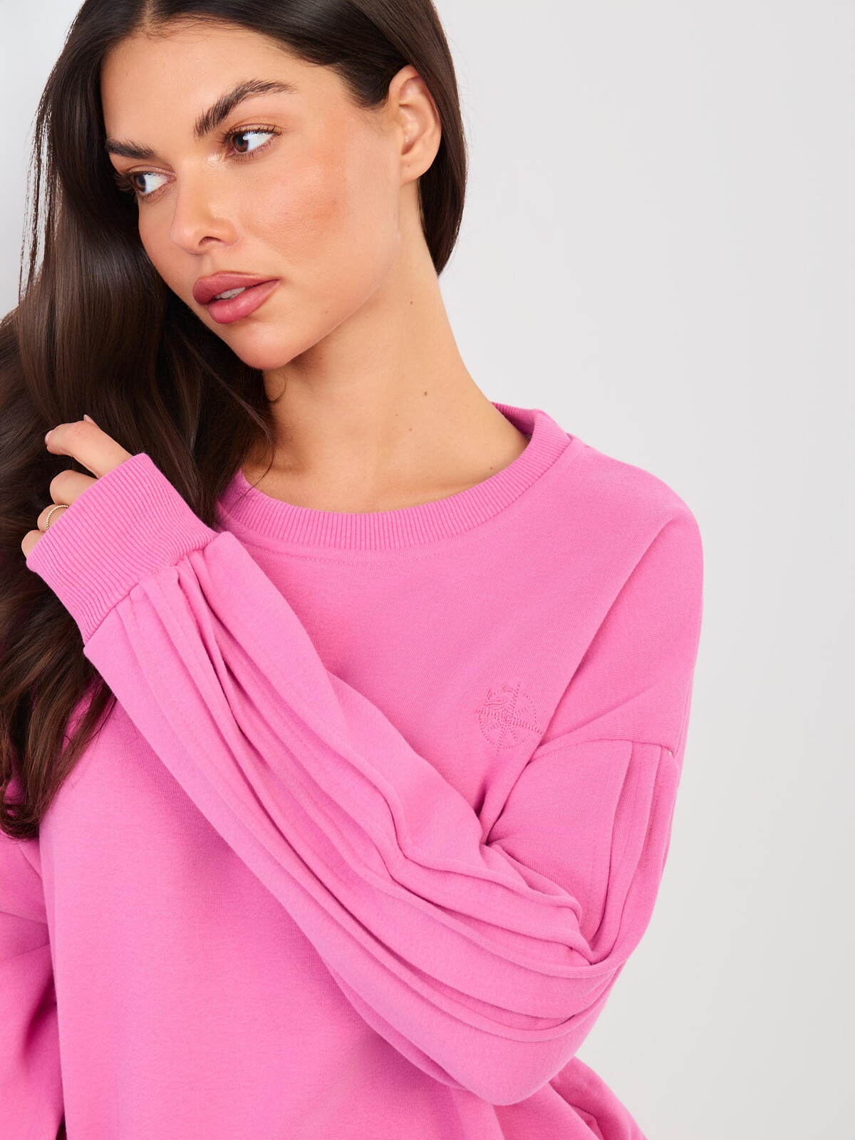 Růžová mikina s dlouhými rukávy