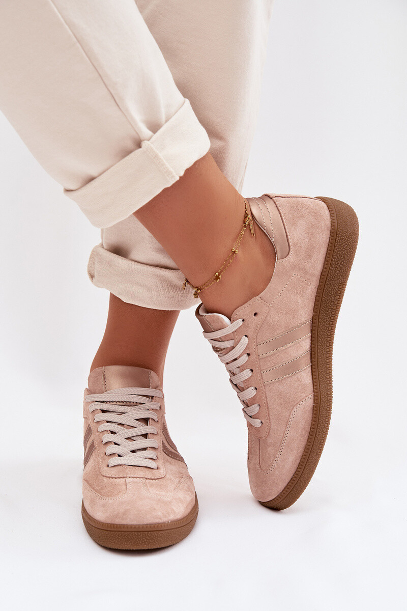 Zazoo N1068 semišové nízké tenisky růžové