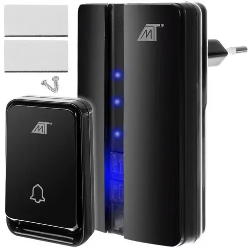 Voděodolný bezdrátový zvonek – dosah 15 metrů - černý