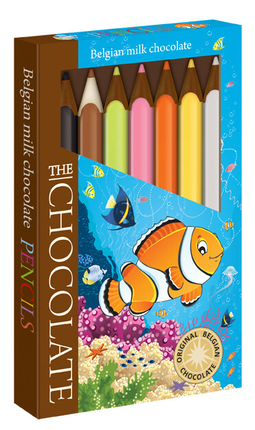 Severka T-Severka Čokoládové pastelky mléčné - motiv ryby 100 g DMT 11/2025