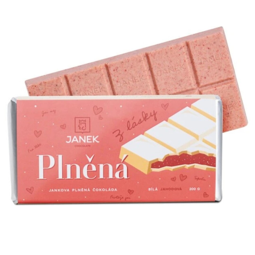 JANEK Jankova plněná jahodová čokoláda z lásky 200 g