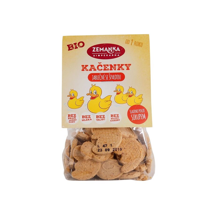 Zemanka Jablečné bio kačenky se špaldovou moukou 100 g DMT 01/2026