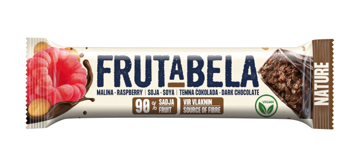 Fructal Frutabela nature malina v čokoládě bez cukru 35 g DMT 01/2026