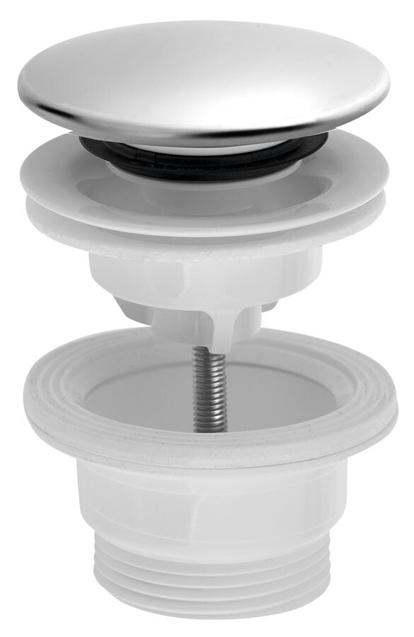 Bruckner Umyvadlová výpust 5/4“, click-clack, velká zátka, 4-45mm, ABS/nerez
