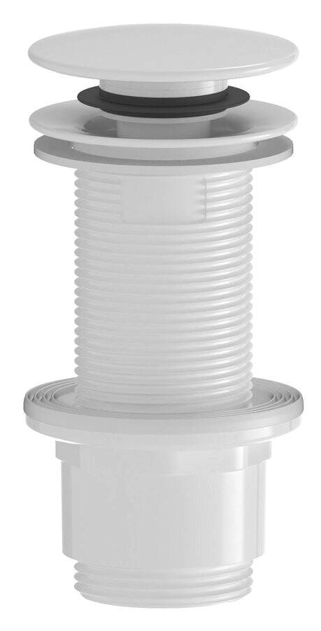 Sapho Umyvadlová výpust 5/4“, click-clack, velká zátka, 10-80mm, ABS/bílá