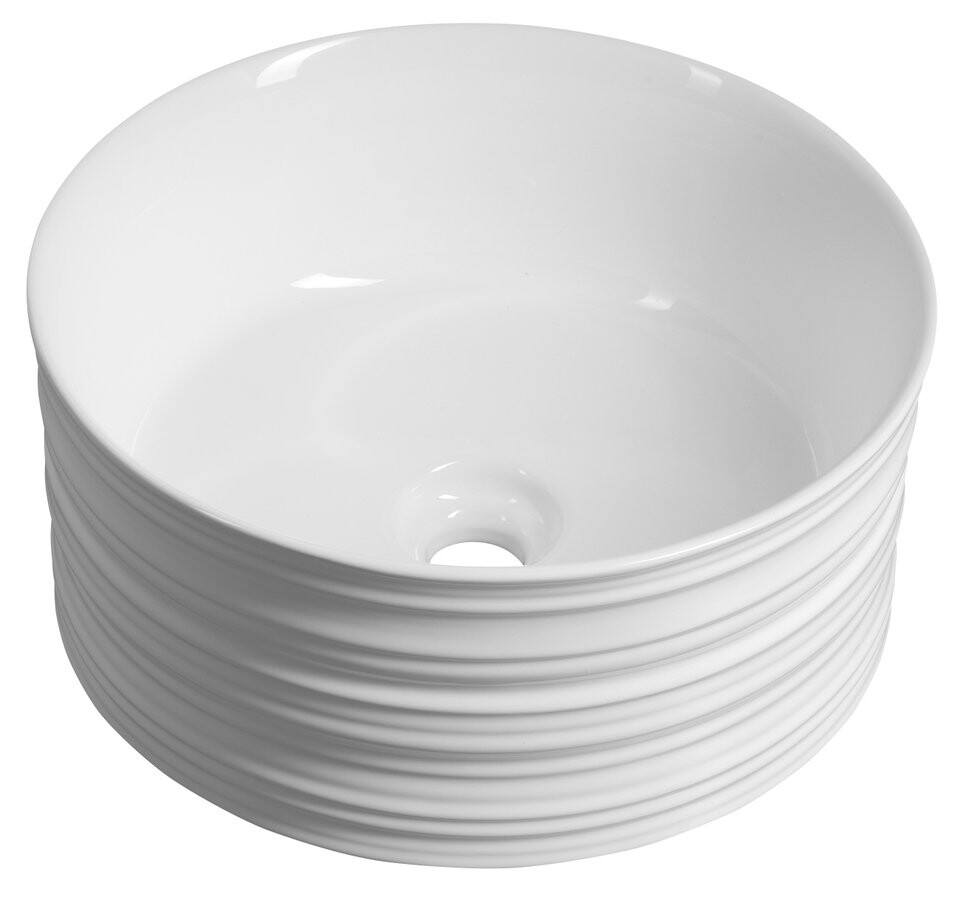 Sapho ALETTE keramické umyvadlo na desku, vysoké, Ø 41cm, bílá