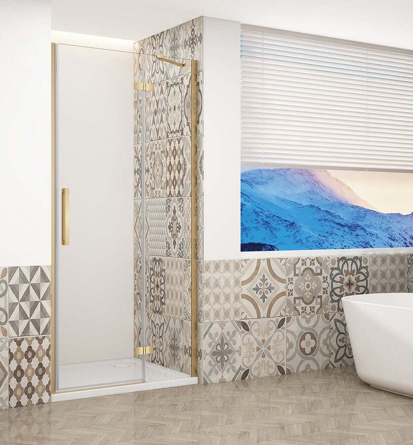 Gelco TRINITY GOLD MATT sprchové dveře do niky 1100mm, čiré sklo, pravé