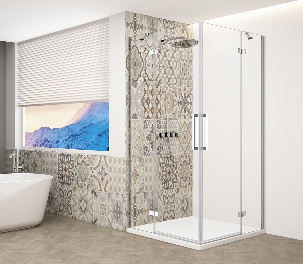 Gelco TRINITY CHROME obdélníkový sprchový kout 1100x800mm, rohový vstup, čiré sklo