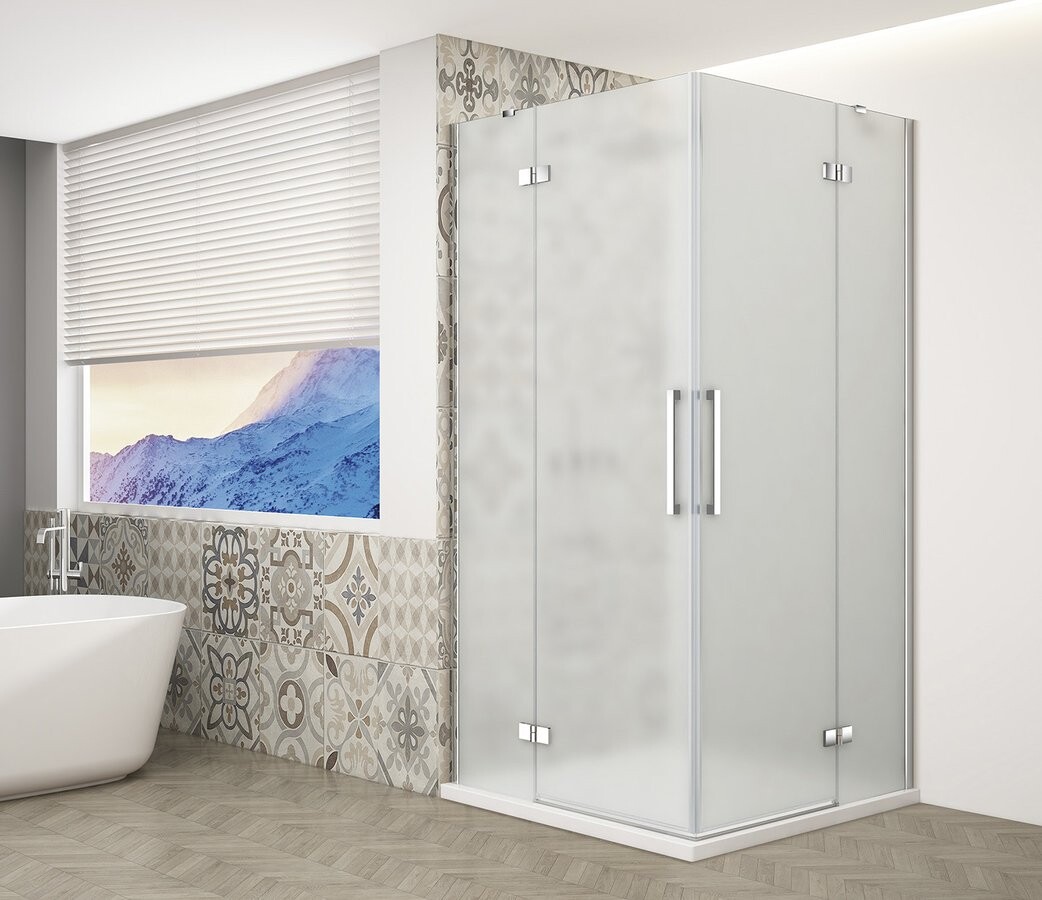 Gelco TRINITY CHROME obdélníkový sprchový kout 1100x900mm, rohový vstup, matné sklo