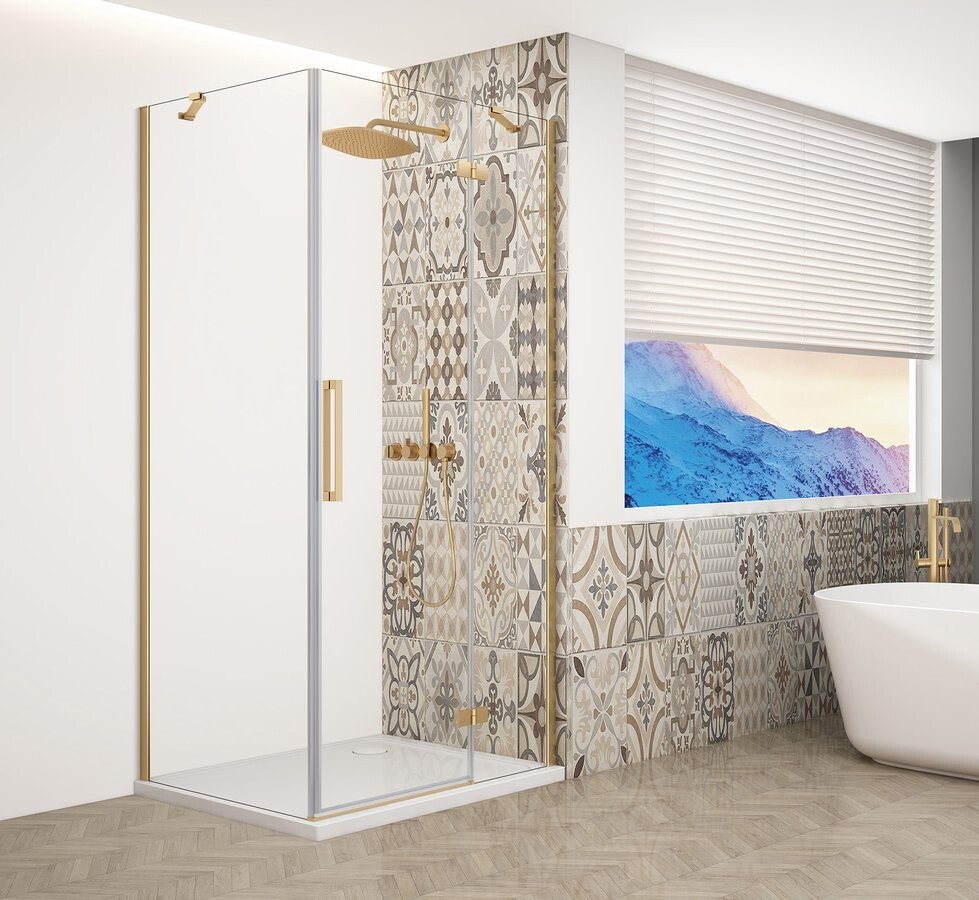 Gelco TRINITY GOLD MATT obdélníkový sprchový kout 1100x1000mm, čiré sklo, pravé