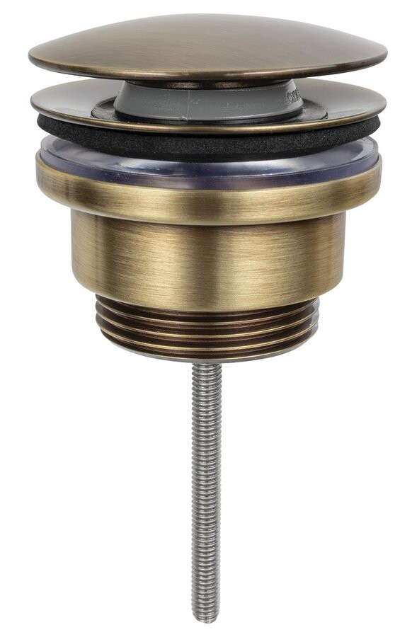 Sapho Umyvadlová výpust 5/4“, click-clack, velká zátka, 5-65mm, bronz