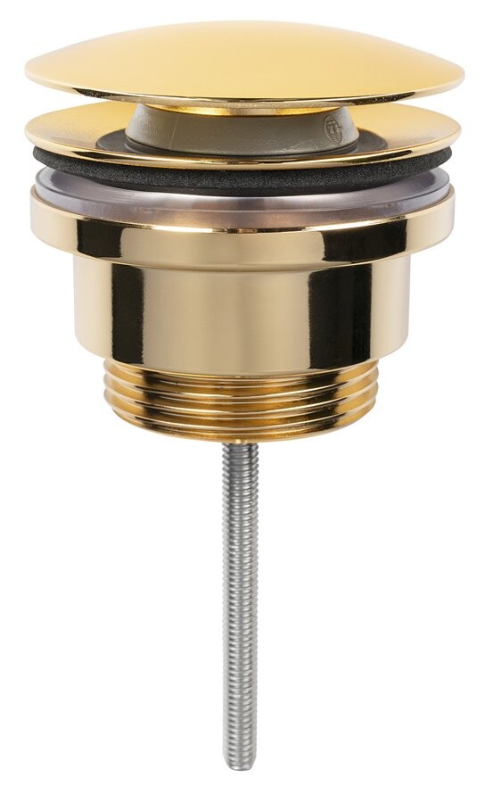 Sapho Umyvadlová výpust 5/4“, click-clack, velká zátka, 5-65mm, zlato