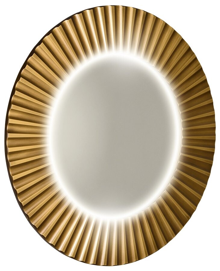 Sapho PRIDE STRIP kulaté zrcadlo s LED osvětlením v rámu ø 90cm, bronz