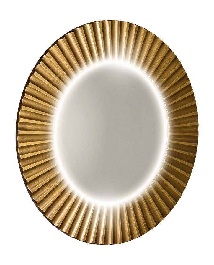 Sapho PRIDE STRIP kulaté zrcadlo s LED osvětlením v rámu ø 75cm, bronz