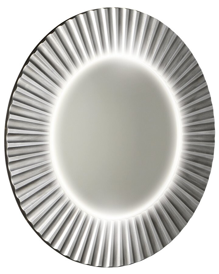 Sapho PRIDE STRIP kulaté zrcadlo s LED osvětlením v rámu ø 75cm, stříbrná