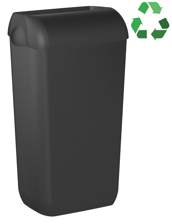 MARPLAST ECOLORED odpadkový koš nástěnný s víkem 23l, ABS, Soft Touch, černá mat
