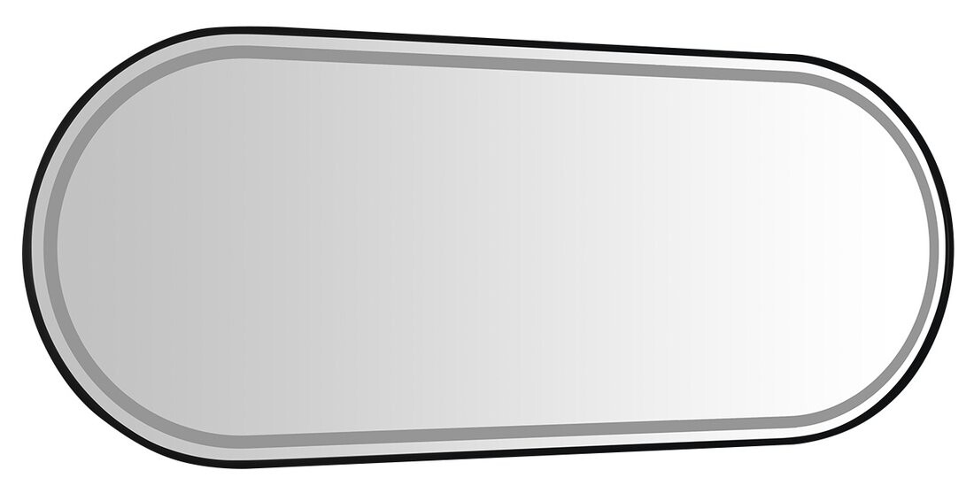 Sapho KAIRA oválné zrcadlo s LED osvětlením 120x50cm, černá mat