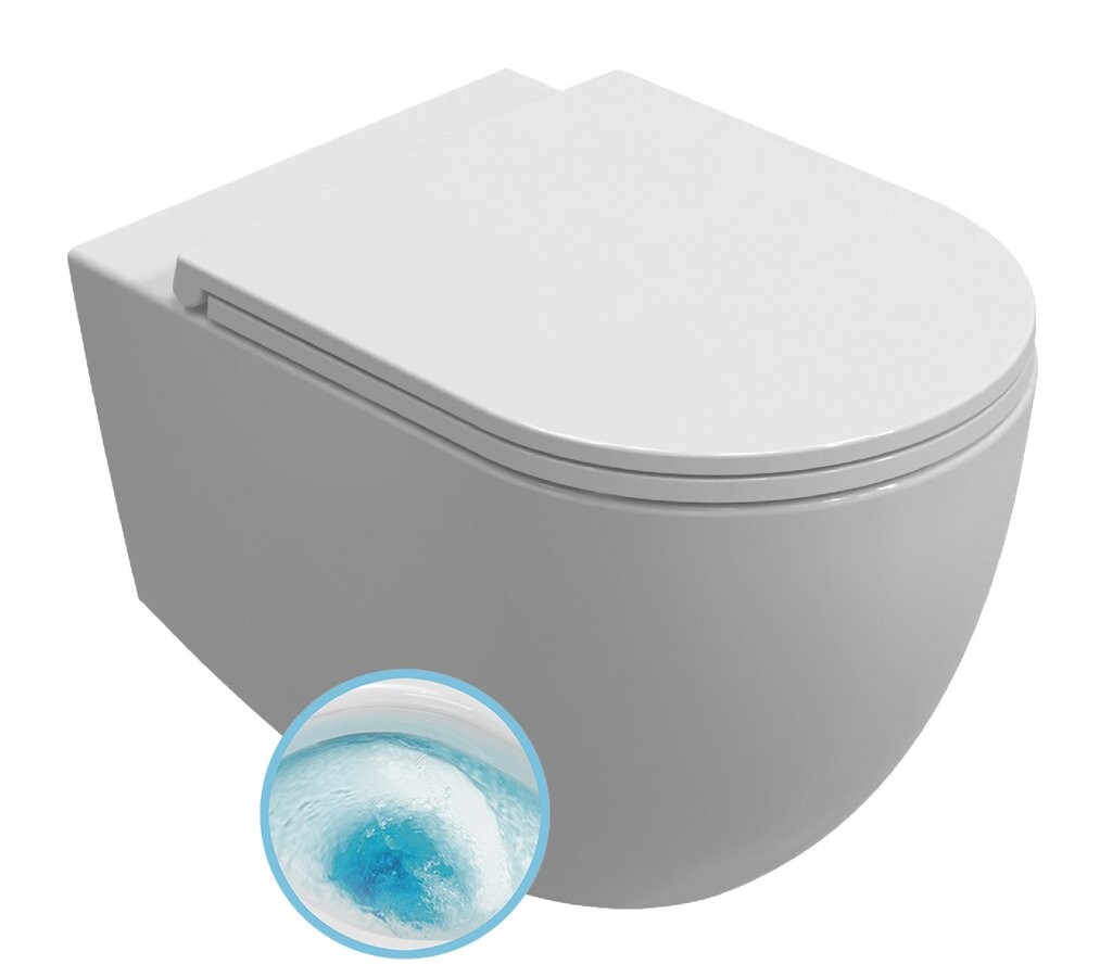 Isvea INFINITY závěsná WC mísa, Vortex Rimless, 36,5x53cm, bílá