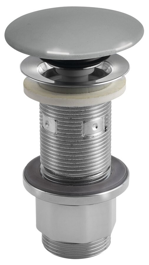 Sapho Umyvadlová výpust 5/4“, click-clack, betonová zátka, 10-80mm, šedá pololesk