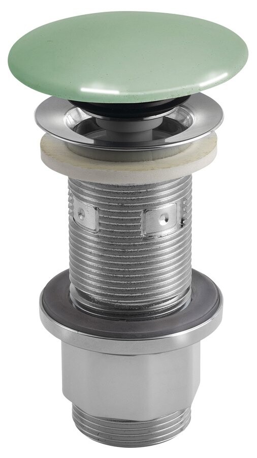 Sapho Umyvadlová výpust 5/4“, click-clack, betonová zátka, 10-80mm, zelená pololesk